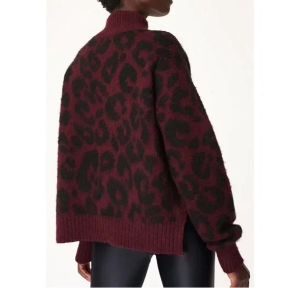 SWEATY BETTY - worn once! Wool/alpaca sweater size M. Black cherry purple. - Picture 2 of 7